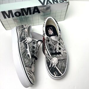 New Vans x MOMA The Scream Edvard Munch Black White Era Sneakers